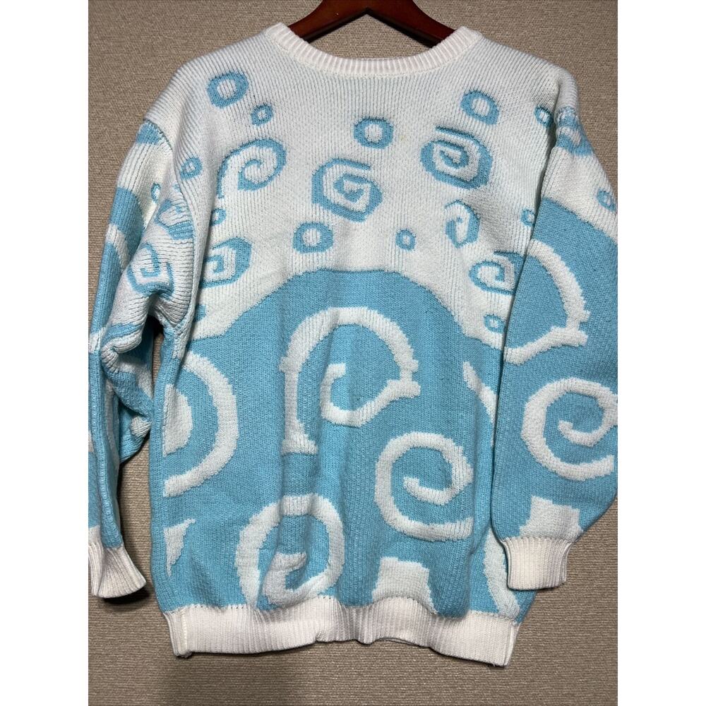 Organically Grown Geometric Design Vintage Long Sleeve Men Size XL Retro 90s 80s